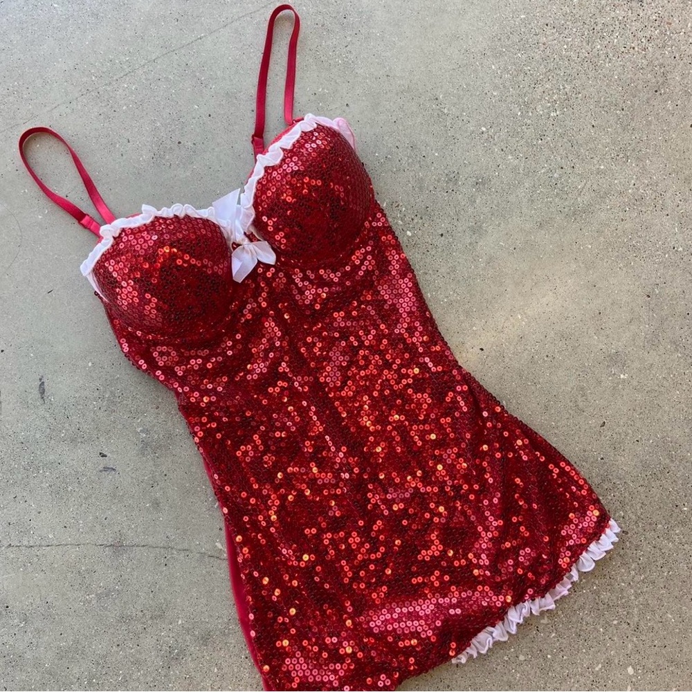 Sequin Red Lingerie Chemise